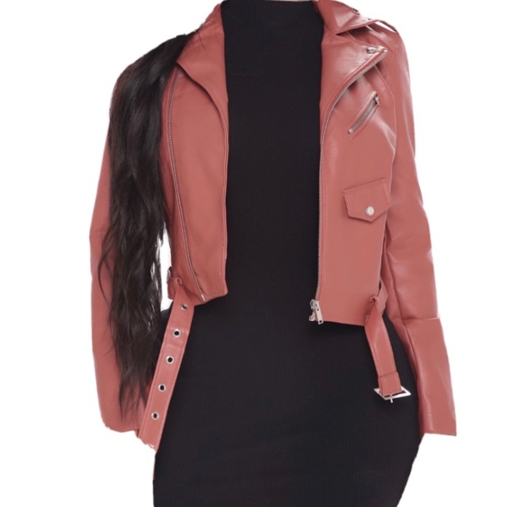 Mauve leather jacket